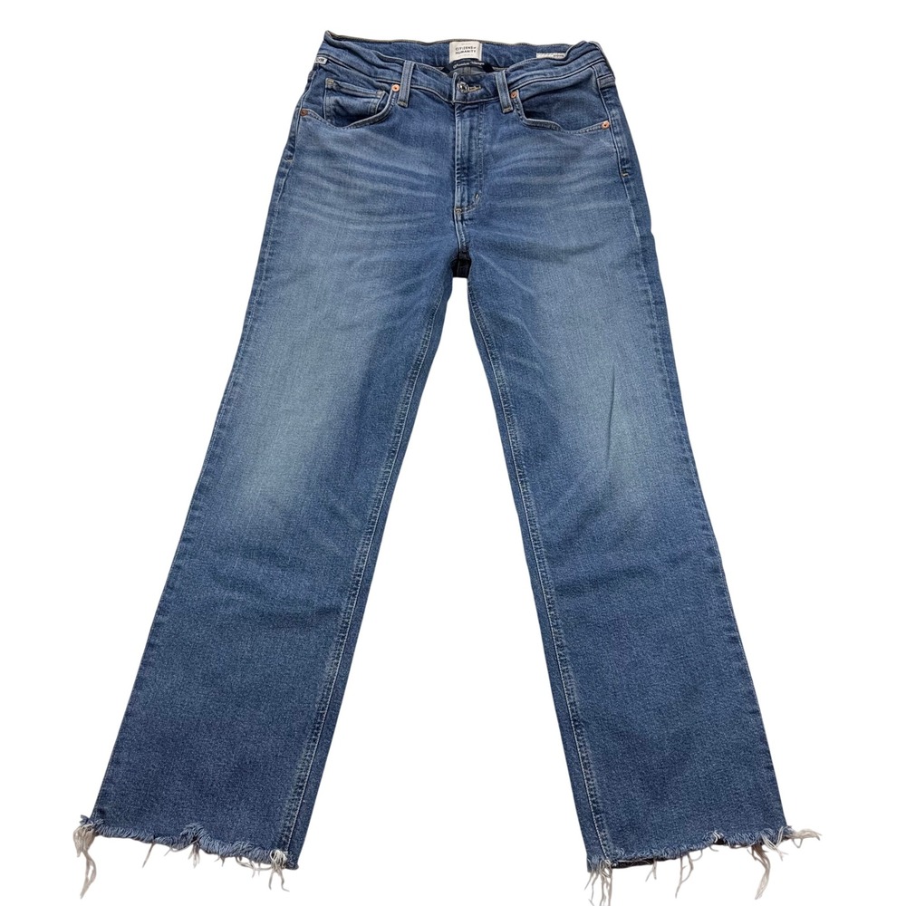 Citizens of Humanity Daphne Crop High Rise Straight Leg Blue Jeans Size 28